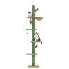 5-Level Cat Tree Cactus Style Floor to Ceiling Tower 95-107 Inches for Indoor Small Cats; Green