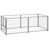 vidaXL Dog Kennel Silver 78.7"x39.4"x27.6" Steel