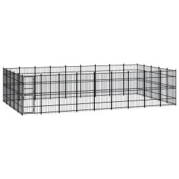vidaXL Outdoor Dog Kennel Steel 446.4 ftÂ²