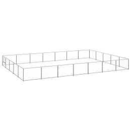 vidaXL Dog Kennel Silver 376.7 ftÂ² Steel