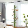 5-Level Cat Tree Cactus Style Floor to Ceiling Tower 95-107 Inches for Indoor Small Cats; Green