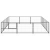 vidaXL Dog Kennel Black 161.5 ftÂ² Steel