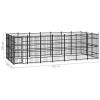 vidaXL Outdoor Dog Kennel Steel 208.3 ftÂ²