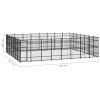 vidaXL Outdoor Dog Kennel Steel 555.5 ftÂ²