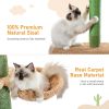 5-Level Cat Tree Cactus Style Floor to Ceiling Tower 95-107 Inches for Indoor Small Cats; Green