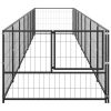 vidaXL Dog Kennel Black 75.3 ftÂ² Steel