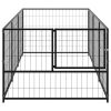 vidaXL Dog Kennel Black 32.3 ftÂ² Steel
