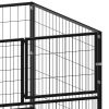 vidaXL Dog Kennel Black 39.4"x39.4"x27.6" Steel