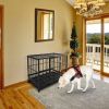 36.5' Heavy Duty Dog Cage Crate Kennel Metal Pet Playpen Portable with Tray Black