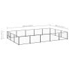 vidaXL Dog Kennel Black 161.5 ftÂ² Steel