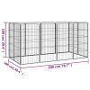 12-Panel Dog Playpen Black 19.7"x39.4" Powder-coated Steel
