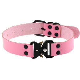 Creative Simple Release Buckle Collar Clavicle Necklace (Color: pink)