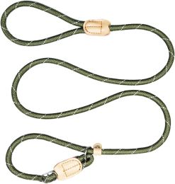 Dog Leash Durable Slip Training Lead Heavy Duty 6 FT Comfortable Strong Reflective Rope Slip Leash for Small Dogs Green (size: S-3/8")
