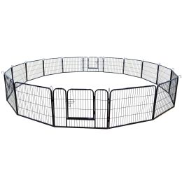High Quality Portable outdoor folding 16-panel heavy duty metal pet playpen (size: 16-panel)