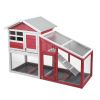 Large Rabbit Hutch with Sunshine Collection Board Wooden Rabbit Cage with Ventilation Door and Removable Tray XH