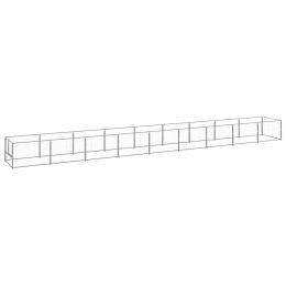 vidaXL Dog Kennel Silver 96.9 ftÂ² Steel (Color: Silver)