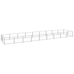 vidaXL Dog Kennel Silver 193.8 ftÂ² Steel (Color: Silver)