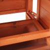 Large Wooden Rabbit Hutch Indoor and Outdoor Bunny Cage with a Removable Tray and a Waterproof Roof