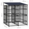 vidaXL Outdoor Dog Kennel with Roof Steel 39.7 ftÂ²
