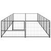 vidaXL Dog Kennel Black 129.2 ftÂ² Steel