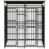 vidaXL Outdoor Dog Kennel with Roof Steel 39.7 ftÂ²