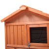 Large Wooden Rabbit Hutch Indoor and Outdoor Bunny Cage with a Removable Tray and a Waterproof Roof
