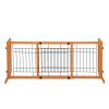 Wood Freestanding Pet Gate, Wood Dog Gate with Adjustable Width 40"-71", Barrier for Stairs Doorways Hallways, Puppy Safety Fenc