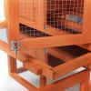 Large Wooden Rabbit Hutch Indoor and Outdoor Bunny Cage with a Removable Tray and a Waterproof Roof