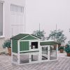 Large Wooden Rabbit Hutch Indoor and Outdoor Bunny Cage with a Removable Tray and a Waterproof Roof