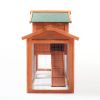 Large Wooden Rabbit Hutch Indoor and Outdoor Bunny Cage with a Removable Tray and a Waterproof Roof