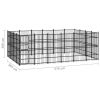 vidaXL Outdoor Dog Kennel Steel 238.1 ftÂ²