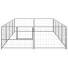 vidaXL Dog Kennel Silver 86.1 ftÂ² Steel