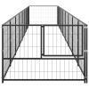 vidaXL Dog Kennel Black 86.1 ftÂ² Steel