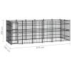 vidaXL Outdoor Dog Kennel Steel 119 ftÂ²