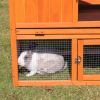 Large Wooden Rabbit Hutch Indoor and Outdoor Bunny Cage with a Removable Tray and a Waterproof Roof