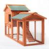 Large Wooden Rabbit Hutch Indoor and Outdoor Bunny Cage with a Removable Tray and a Waterproof Roof