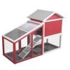 Large Rabbit Hutch with Sunshine Collection Board Wooden Rabbit Cage with Ventilation Door and Removable Tray XH