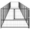 vidaXL Dog Kennel Black 107.6 ftÂ² Steel